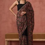 Black Pearll Black Paisley Designer Printed Saree with Intricate Ethnic Border | Premium Party Wear & Festive Saree for Women