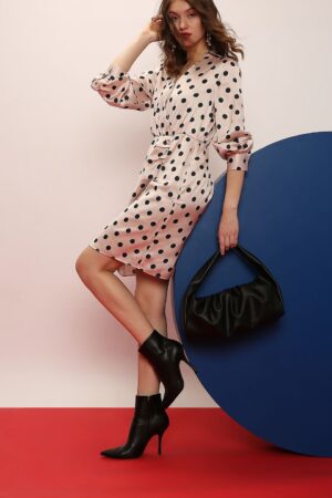 Pink Polka Dot Shirt Dress