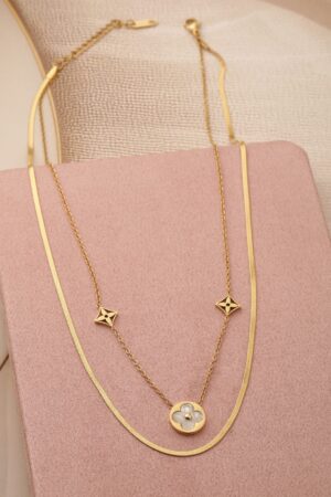 Luminous Stainless Steel Layered Necklace Chain