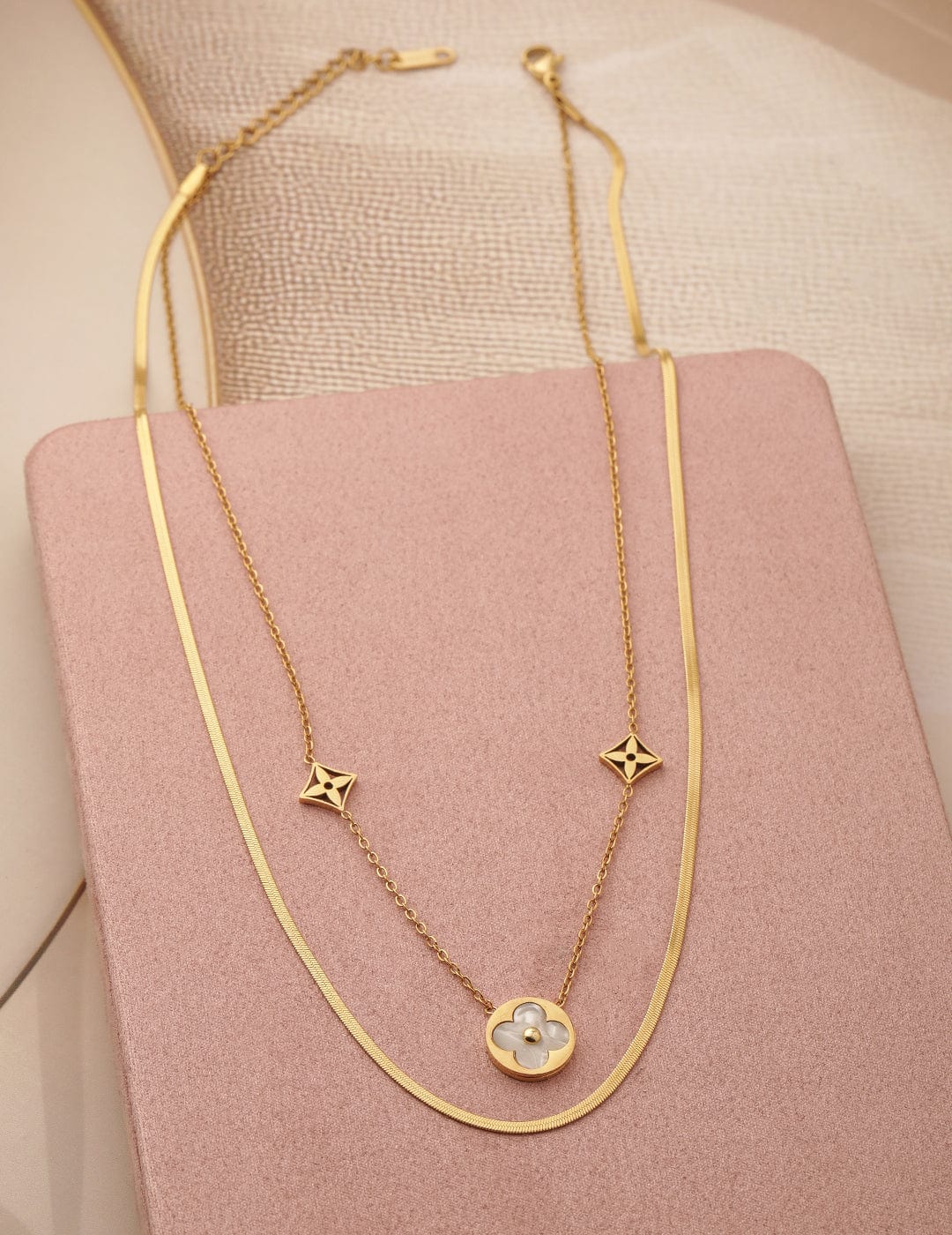 Luminous Stainless Steel Layered Necklace Chain