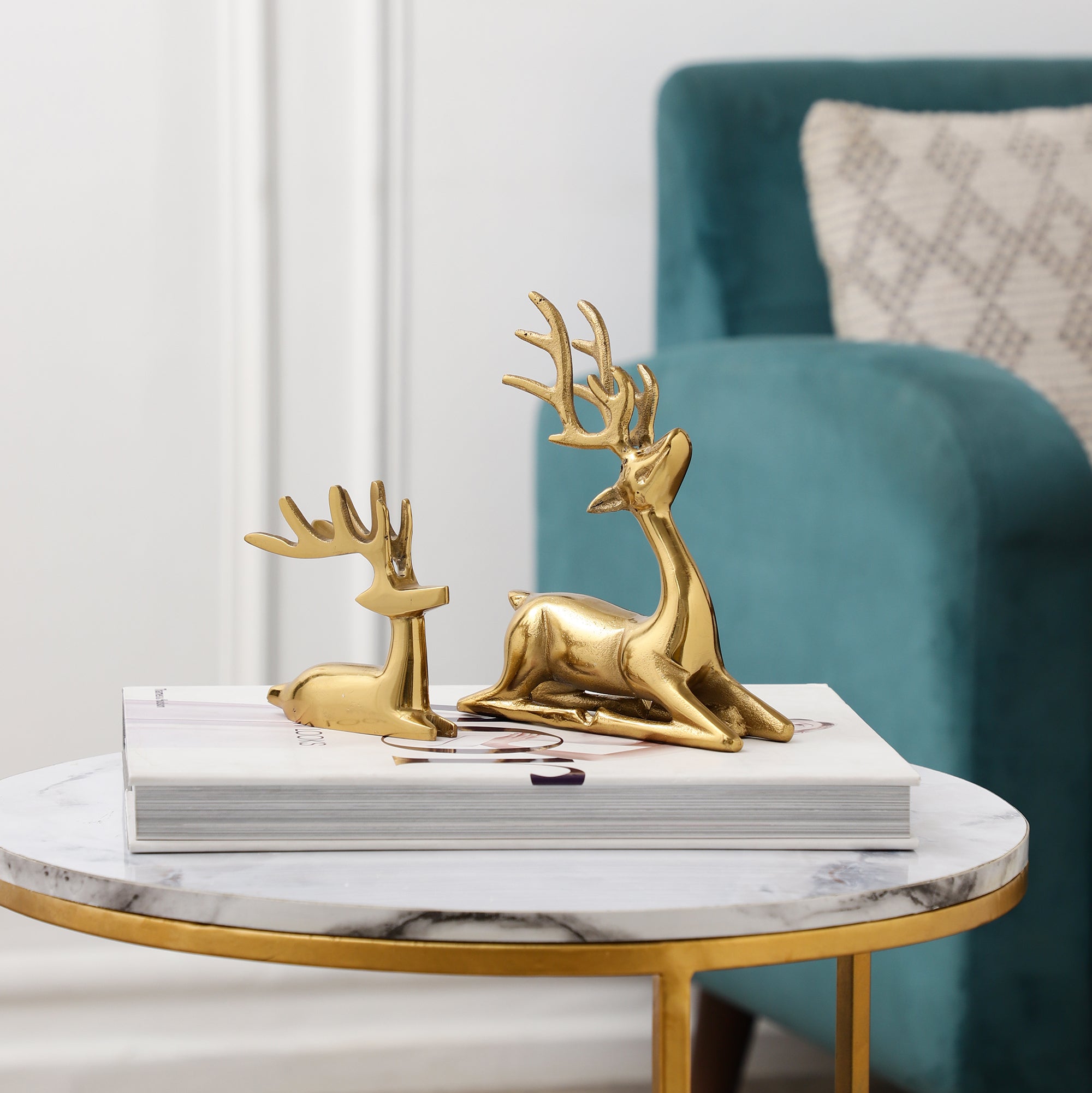 Regal Antler Deer Accent Set of 2
