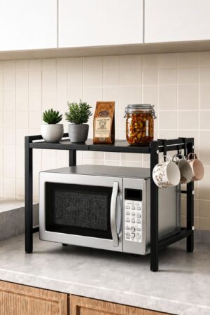 Expandable Carbon Steel Microwave & OTG Stand