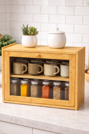 Bamboo Countertop Kitchen Cabinet with Fiber Glass-Style Finish