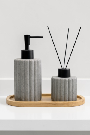 Artisan Ceramic & Bamboo 3-Piece Spa Set