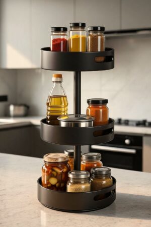 Circular Rotating 360? Kitchen Rack |3-Tier & 2-Tier | Stainless Steel Organizer