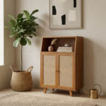 Premium Bamboo Coffee Station & Storage Cabinet