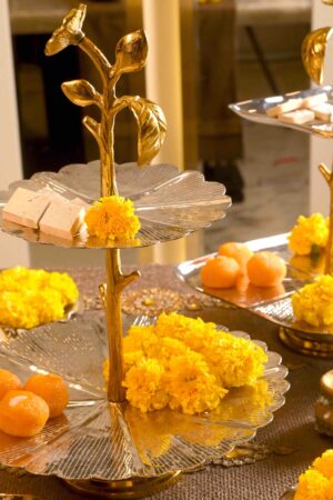 Avani Two Tier Round Floral Platter