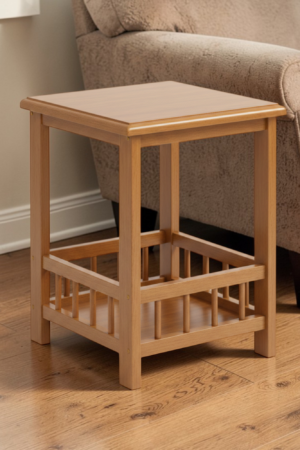 Premium Bamboo Side Table With Storage Base