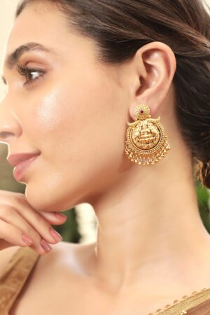 Temple Art Lakshmi Motif Earrings