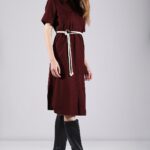 Dark Brown Cotton Shirt Dress