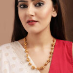 Black Pearll 24K Gold Plated Handcrafted Temple Necklace