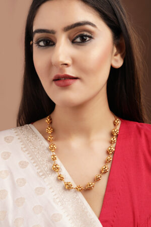 Black Pearll 24K Gold Plated Handcrafted Temple Necklace