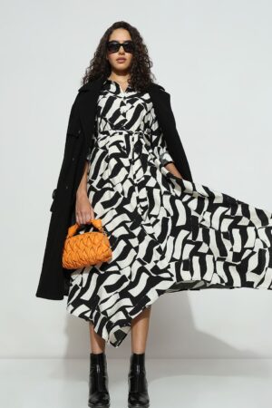 Black Monochrome Shirt Dress