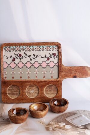 Jharokha Bloom Wooden Platter