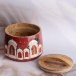 Ruby Jharokha Wooden Jar