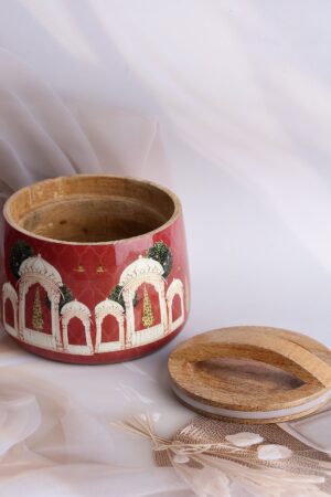 Ruby Jharokha Wooden Jar