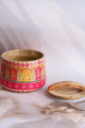 Haveli Hues Wooden Jar