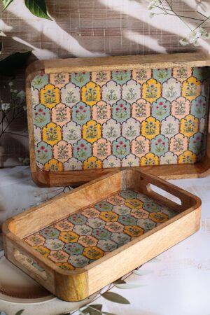 Sunny Blooms Wooden Tray