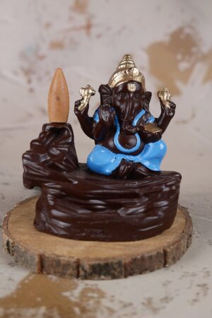 Blue Ganesha Backflow Waterfall Cone Incense Holder