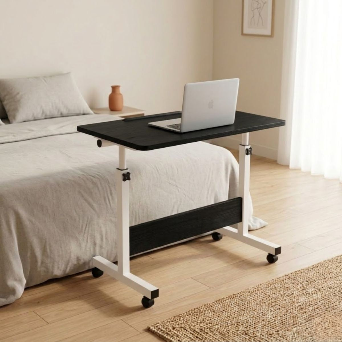 Adjustable Height Laptop Table & Standing Desk | 60?90cm | Wood + Iron