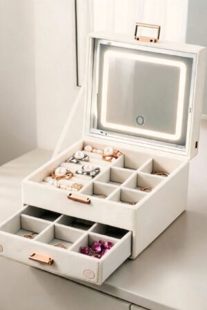 Large LED Jewelry & Makeup Organizer Box