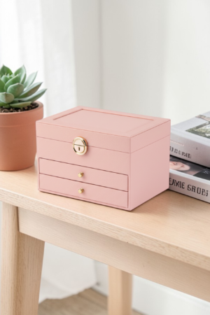 Multi-Tier Leather Vanity & Jewelry Organizer