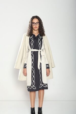 Beige Printed Shirt Dress