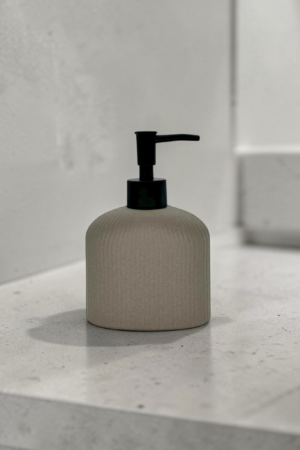 Ribbed Ceramic Soap Dispenser