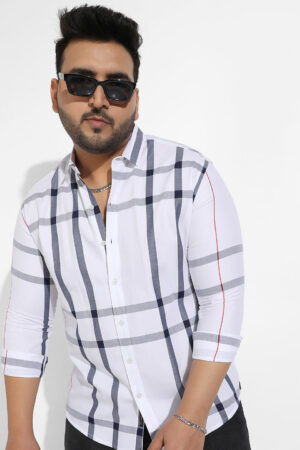 White Tartan Plaid Shirt