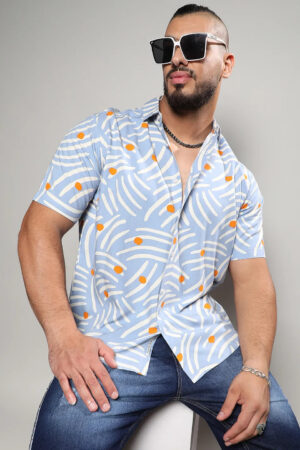 Abstract Print Button Up Shirt