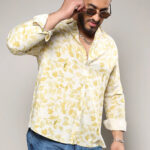 Artistic Foliage Print Button Up Shirt