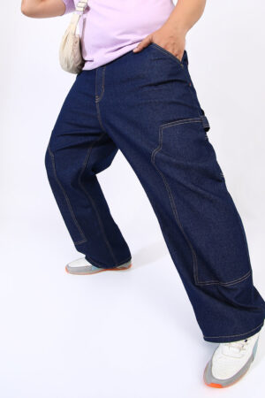 Paneled Patch Pocket Denim Jeans