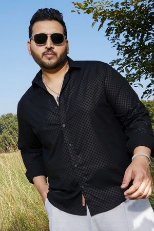 Checkered-Imprint Shirt