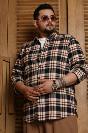 Dark-Plaid Relaxed Shirt
