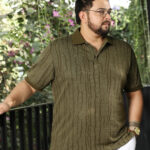 Crevice-Jacquard Polo T-Shirt
