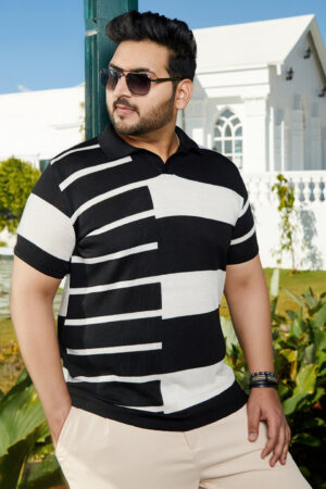 Contrast-Slab Polo T-Shirt