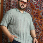 Duo-Striped Relaxed Polo T-Shirt