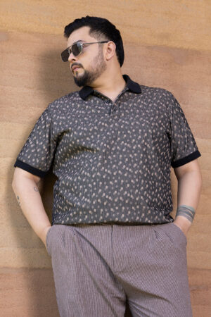 Shadowed-Polka Polo T-Shirt