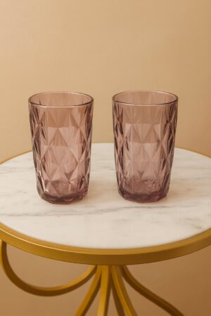 Rose Vintage Diamond Cut Drinking Glass