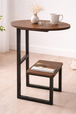 Dual-Tier G-Shaped Side Table