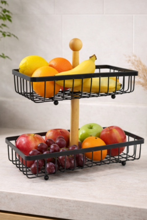 Rectangular Dual Tier Fruit & Vegetable Basket