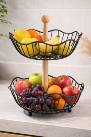 Circular Dual Tier Fruit & Vegetable Basket