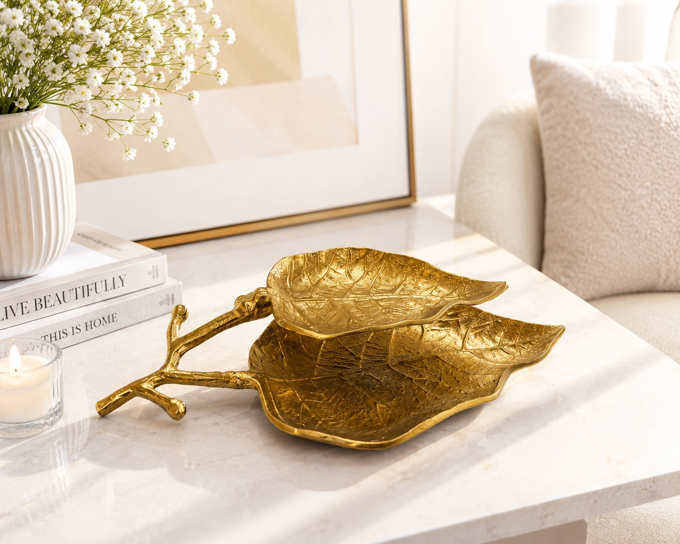 Verdant Luxe Double Leaf Platter