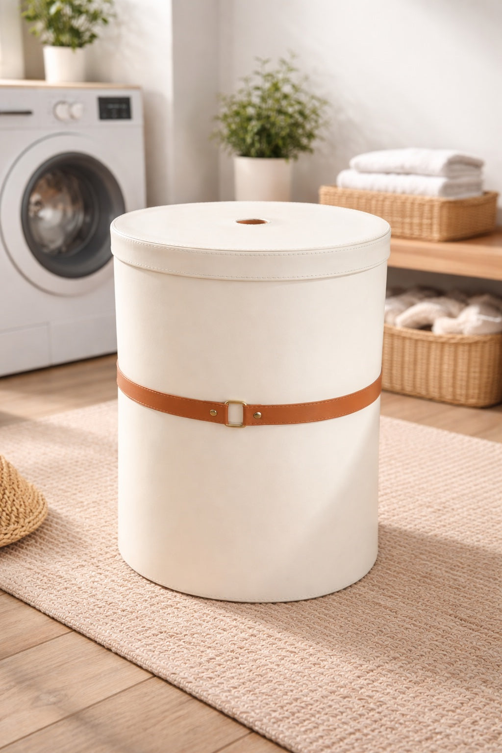 Maison Blanc Laundry Basket w/Lid