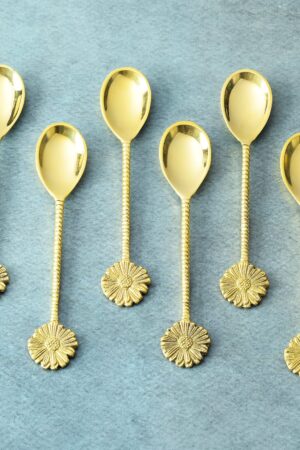 Golden Petal Dessert Spoons
