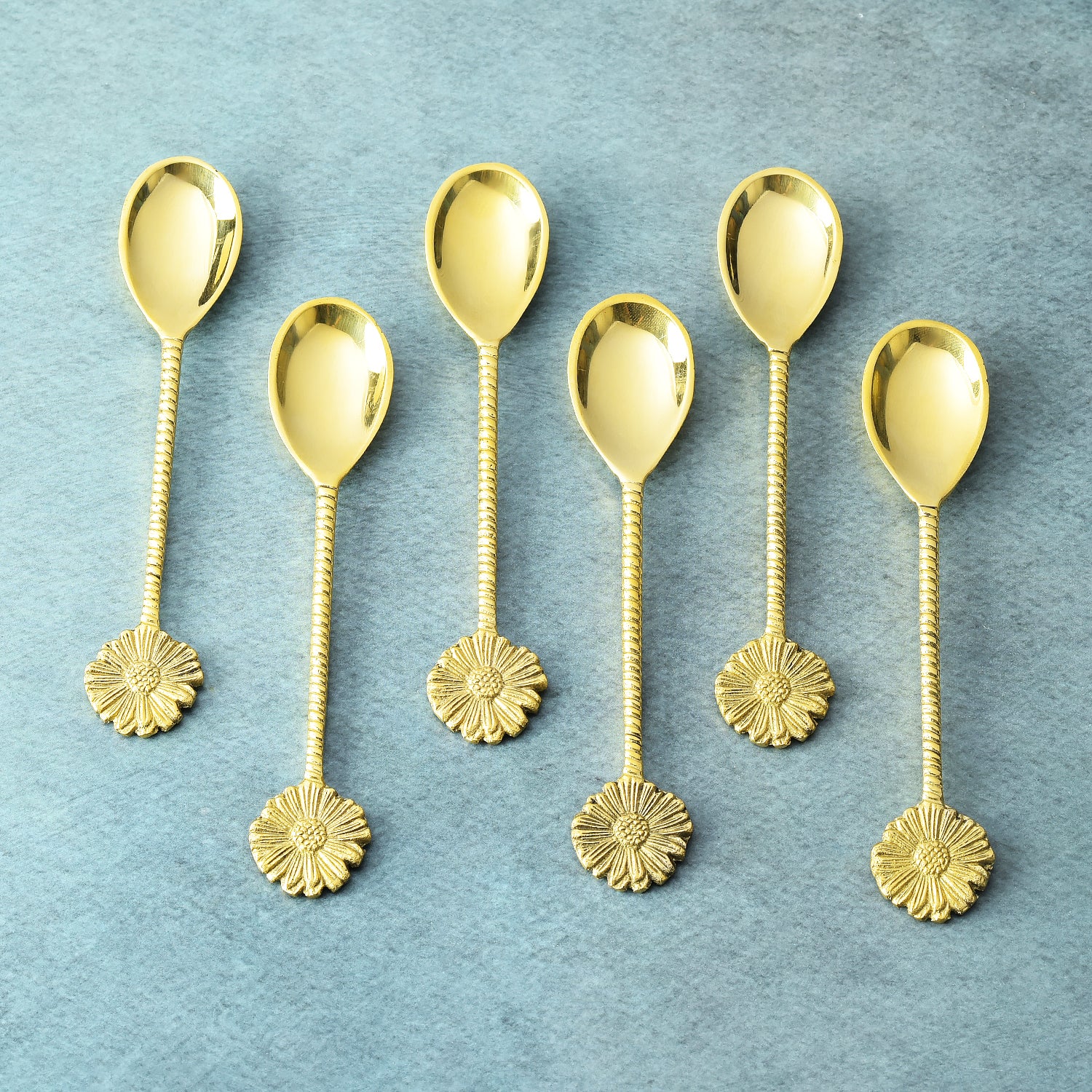 Golden Petal Dessert Spoons