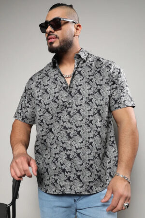 Grey Printed Casual Shirt