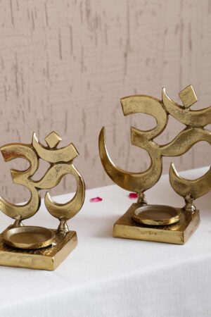 Auspicious Om Candleholder Set of 2