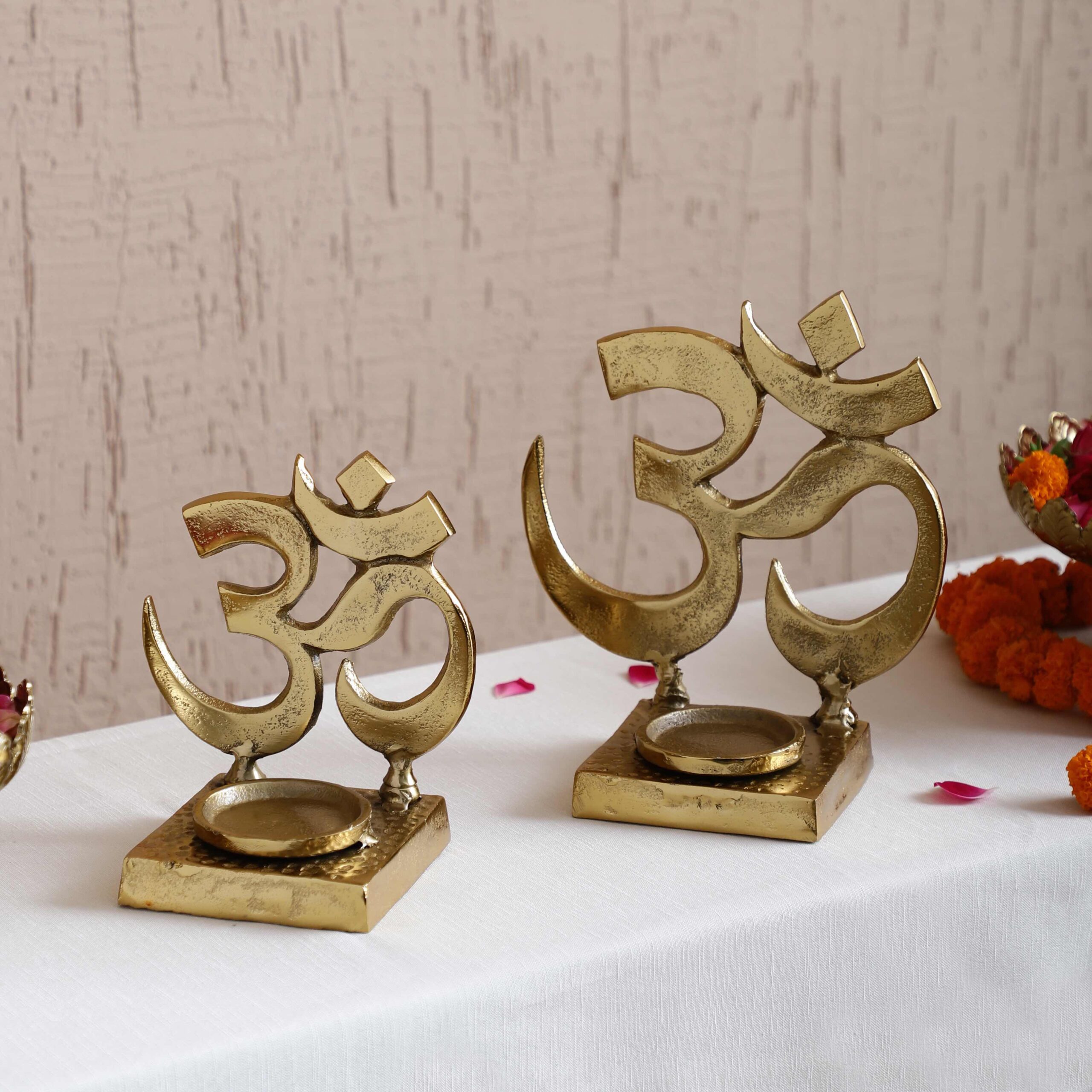Auspicious Om Candleholder Set of 2