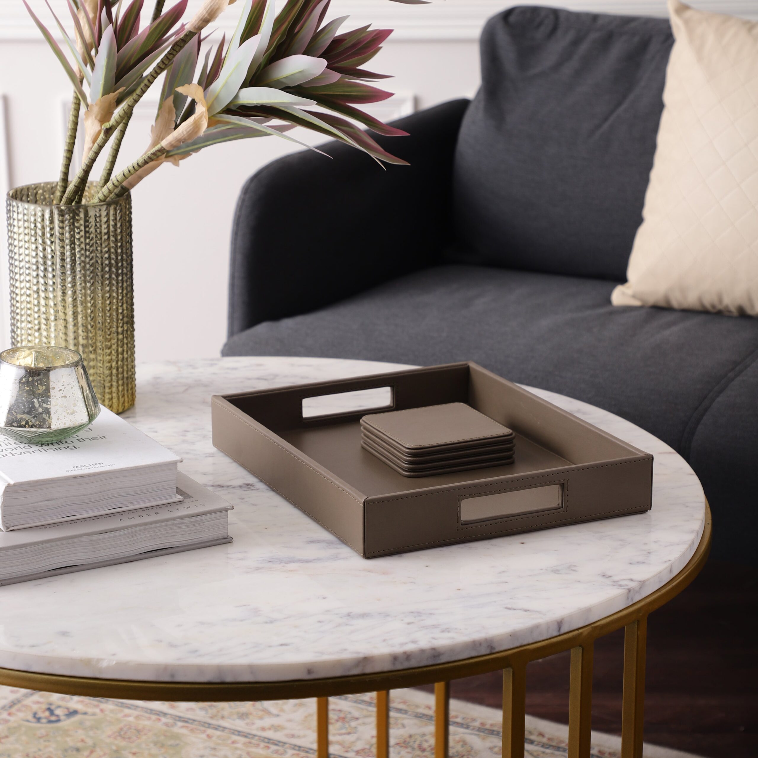 Amaya Tray with 4 Coasters